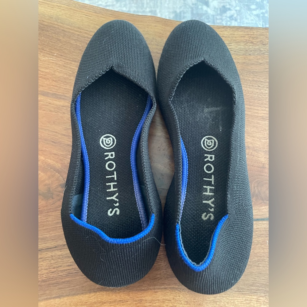 Rothy’s ballet round toe flat black 7.5